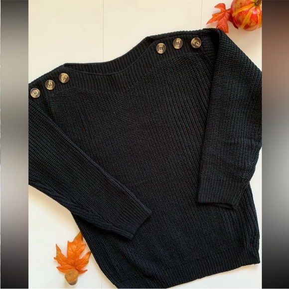 WOMENS BLACK KNITTED SWEATER - Picture 2 of 3